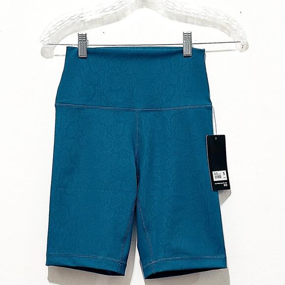 NWT: 90 Degree - Women's Teal, Elastic Free, High Rise Bike Shorts (size S) - Picture 1 of 2